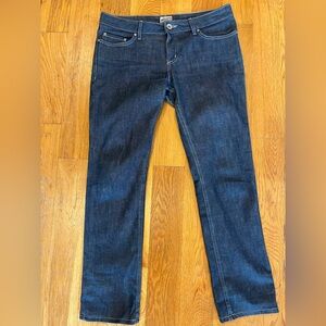 Vintage Naked & Famous low rise  dark denim straight leg jeans